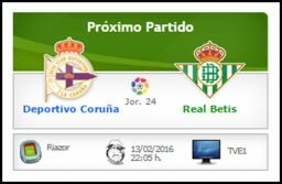 Jornada 24 - Deportivo La Coruña vs. Real Betis