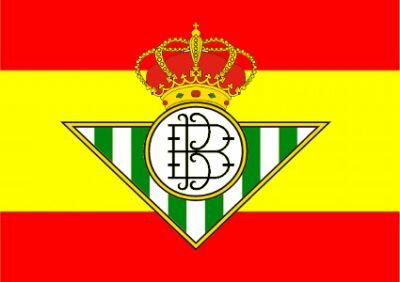 bandera de españa con el escudo del betis